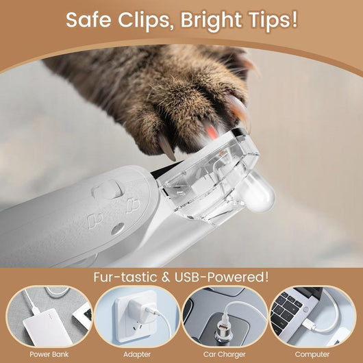 2 - in - 1 Dog Nail Clipper & Paw Hair Trimmer Kit with LED Light - PAWFY