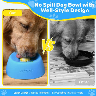 Slow Feeder Dog Bowls for Liquid Treat, [Built - in Rolling Ball] No Spill Bone Broth Dog Licking Bowl - PAWFY
